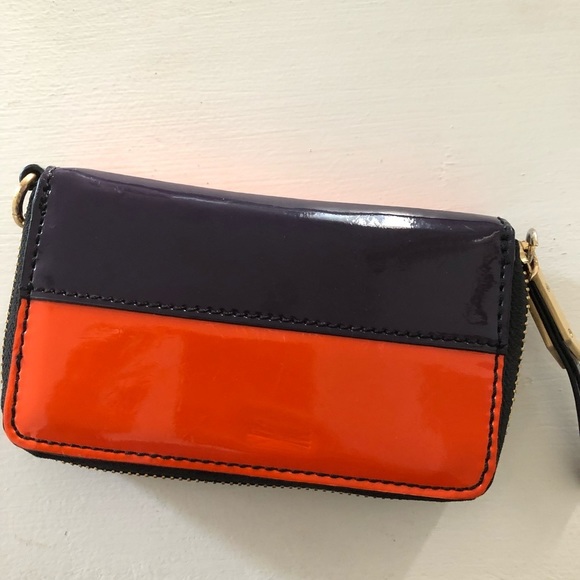 Tahari orange and blue small zippered wallet travel passport - Picture 7 of 16